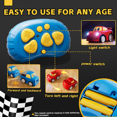 Watudou cartoon-design RC cars in a two-pack for kids.