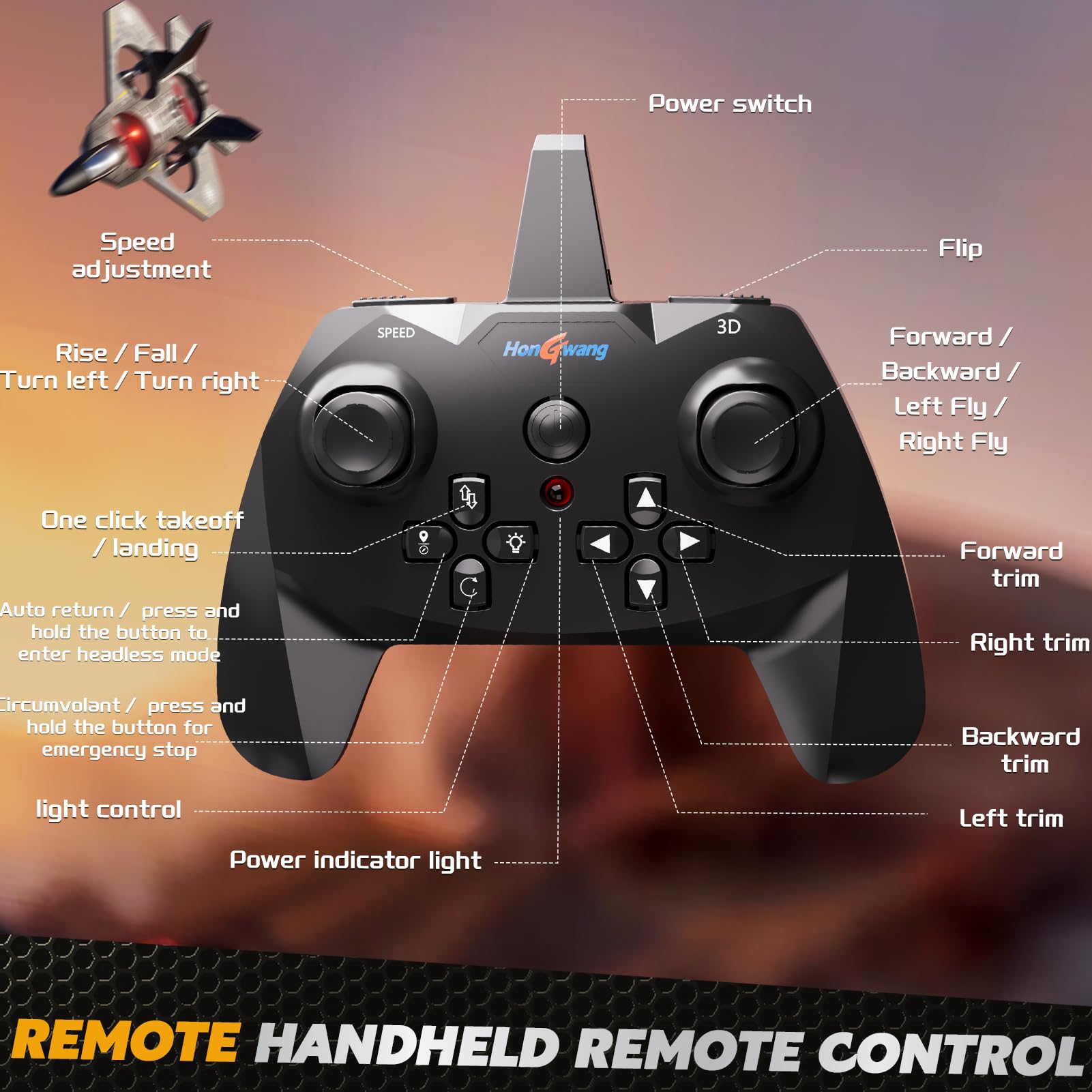 Watudou foam RC airplane drone durability with protected propellers for rough landings