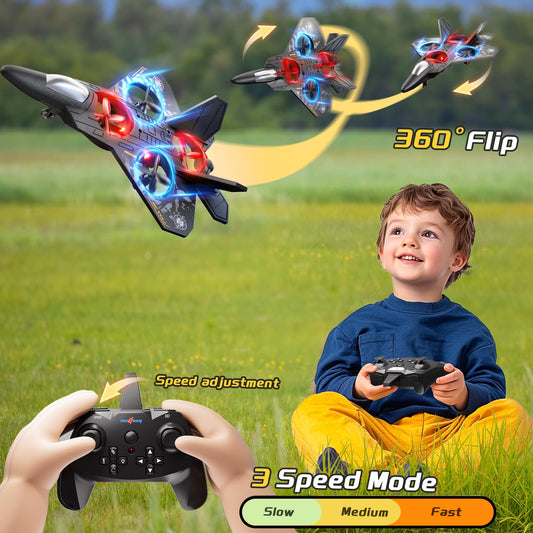 Watudou foam RC airplane drone top view highlights stable flight for beginners