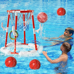Watudou pool basketball hoop set includes 4 balls for multiple rounds
