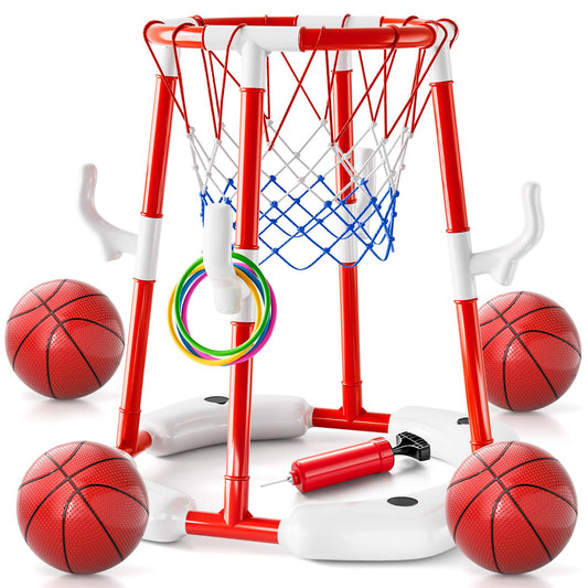 Watudou pool basketball hoop set floats for summer dunk play