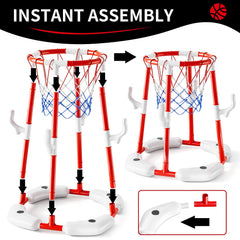 Watudou pool basketball hoop set with stable four-pillar base