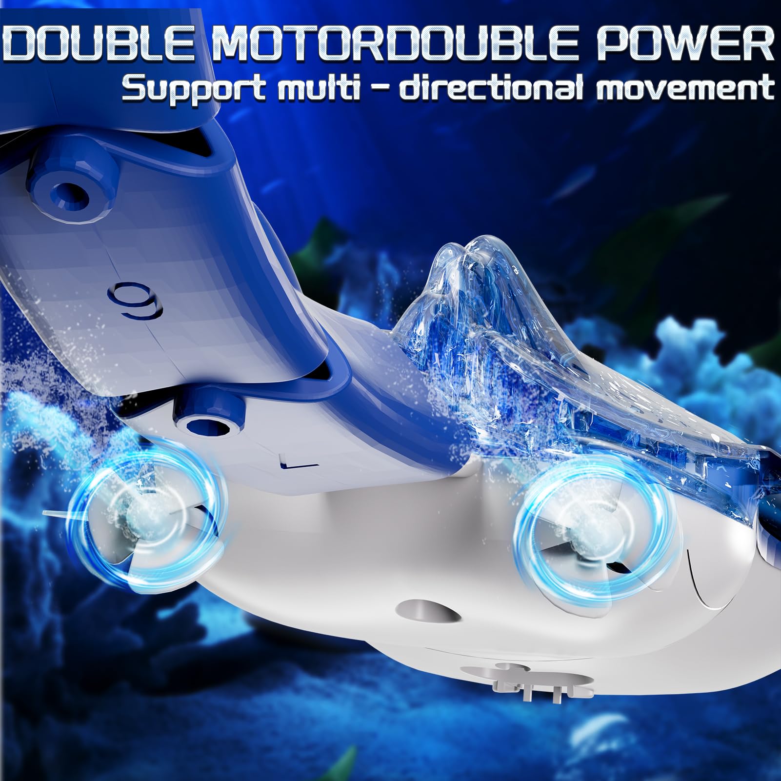 Watudou RC shark manta ray with flexible wings enabling smooth turns.