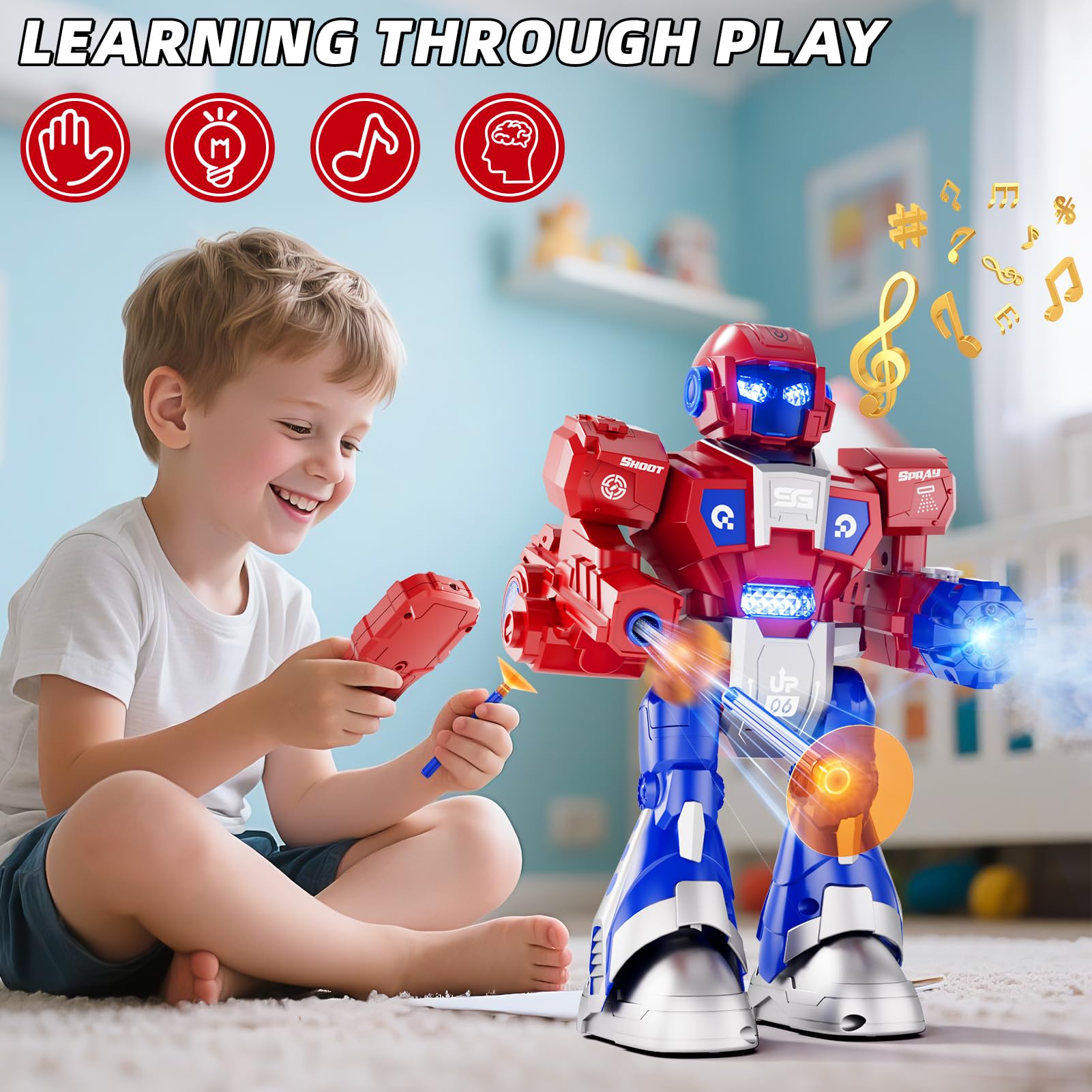 WATUDOU robot toy remote control for synchronized commands.