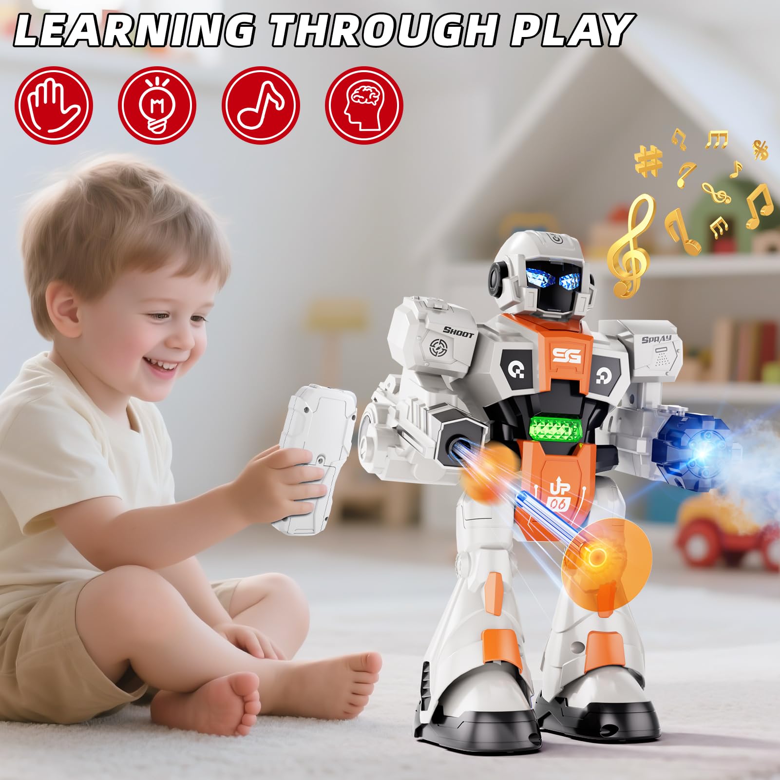 WATUDOU robot toy uses non-toxic materials and durable design.