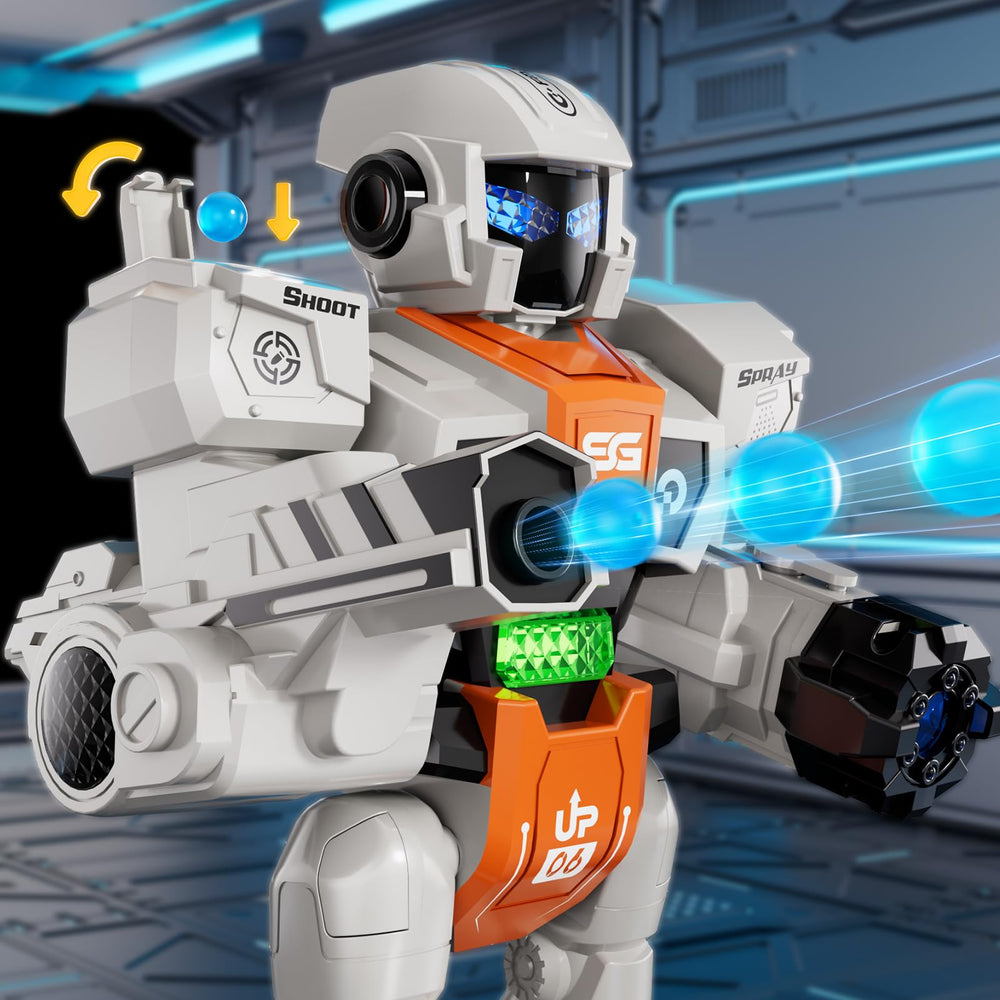 WATUDOU robot toy releases a water spray for fun visuals.