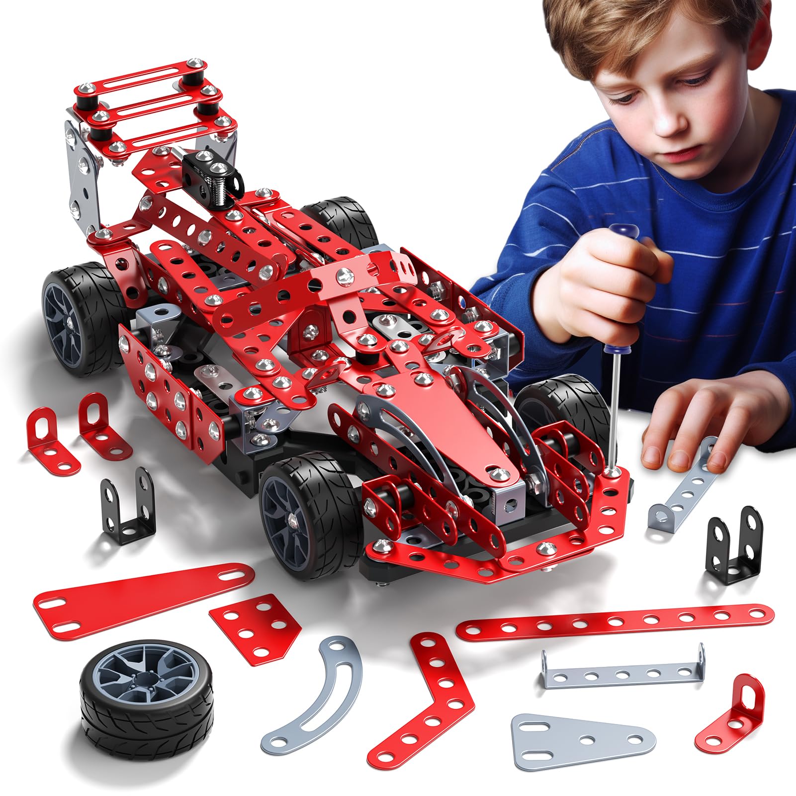 WATUDOU STEM model car kit gift for curious young builders