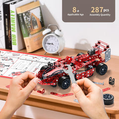 WATUDOU STEM model car kit parts laid out for careful construction