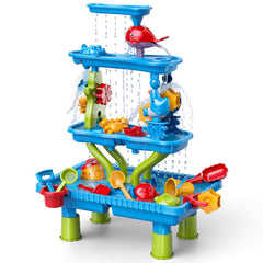 Watudou water flow channels demonstrate cause-and-effect during interactive water play.