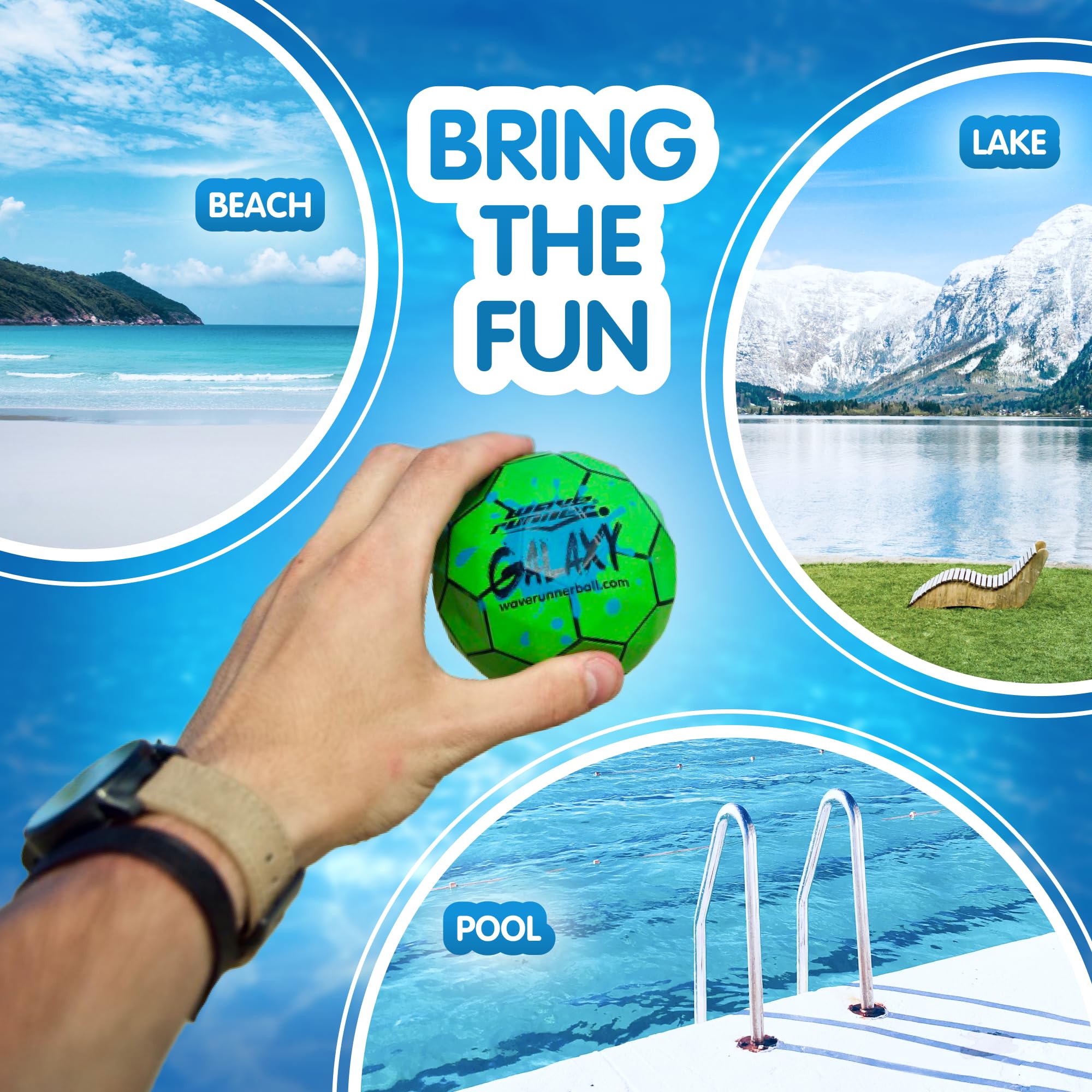 Wave Runner Galaxy Bounce Ball soft foam grip for easy catching