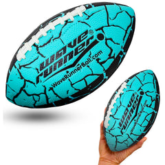 Wave Runner Grip It football front view showing waterproof all-terrain grip for wet and dry play.