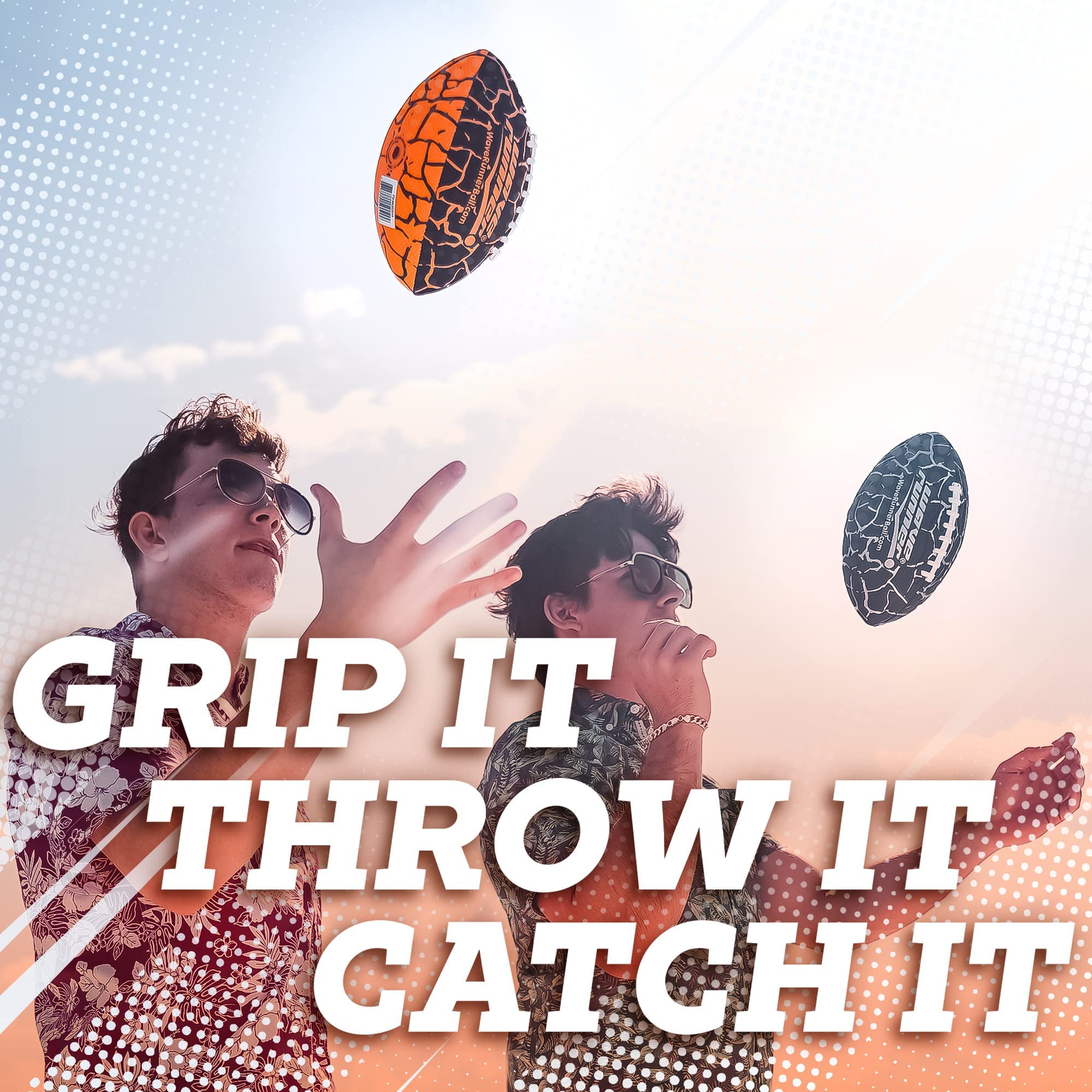 Wave Runner Grip It football during a training session focusing on grip.
