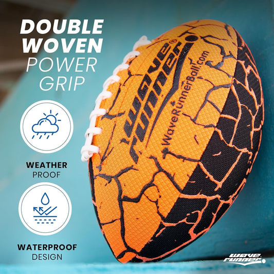 Textured grip close-up on Wave Runner Grip It for confident throws when wet.