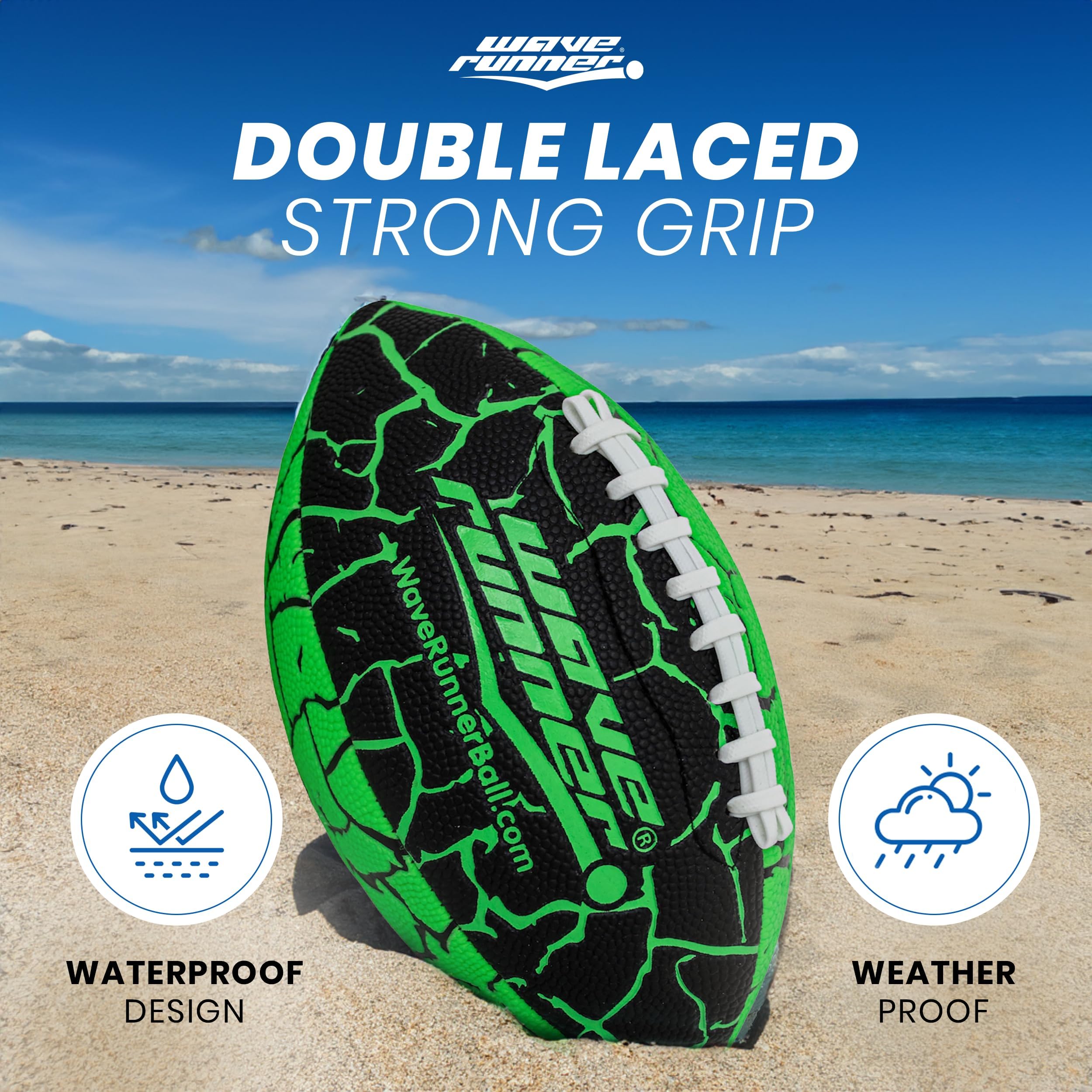 Wave Runner Grip It water-ball lace-detail provides tactile feedback for spins.