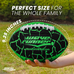 Wave Runner Grip It water-ball PVC cover resists chlorine and sun.
