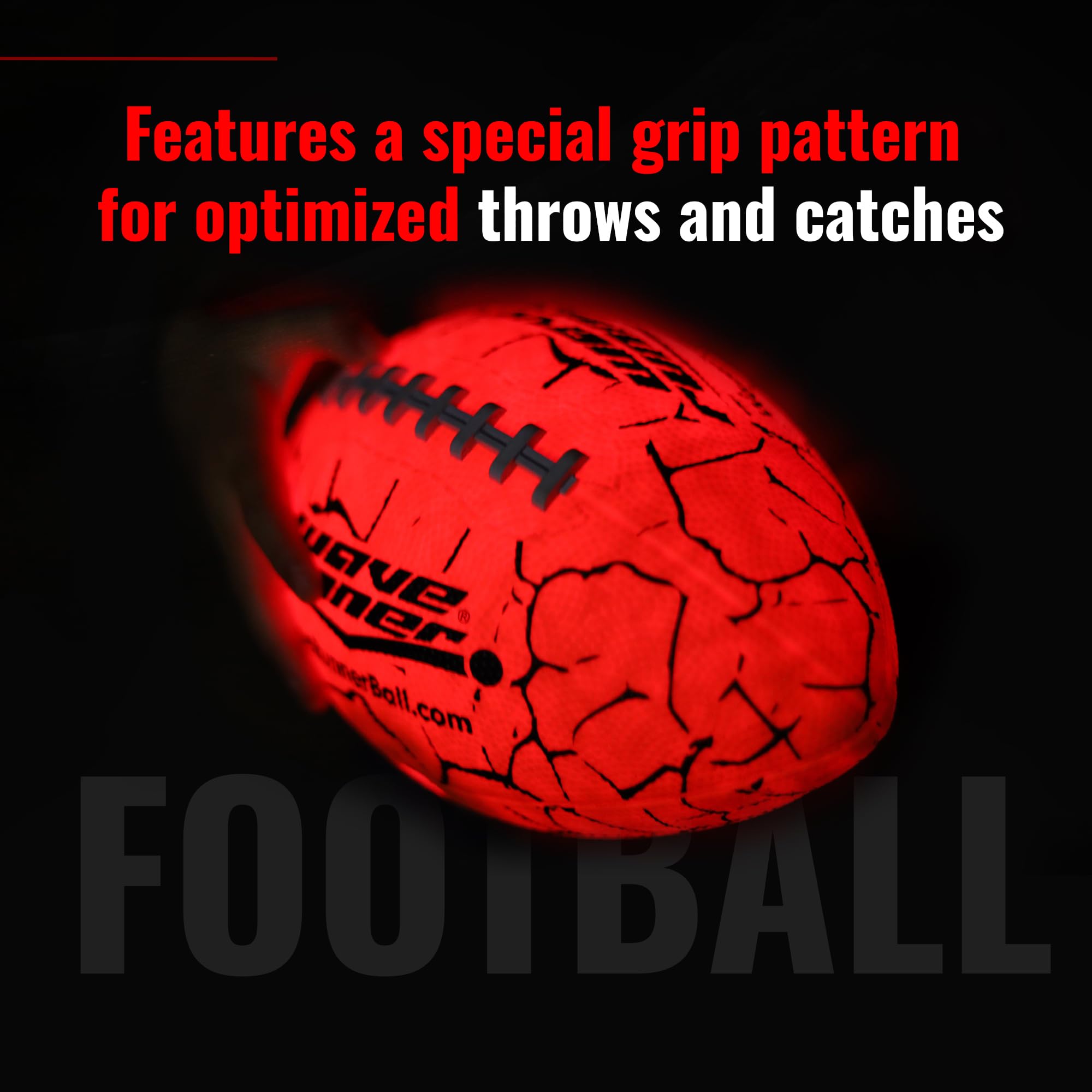 Wave Runner LED glow football highlighting its durable bladder