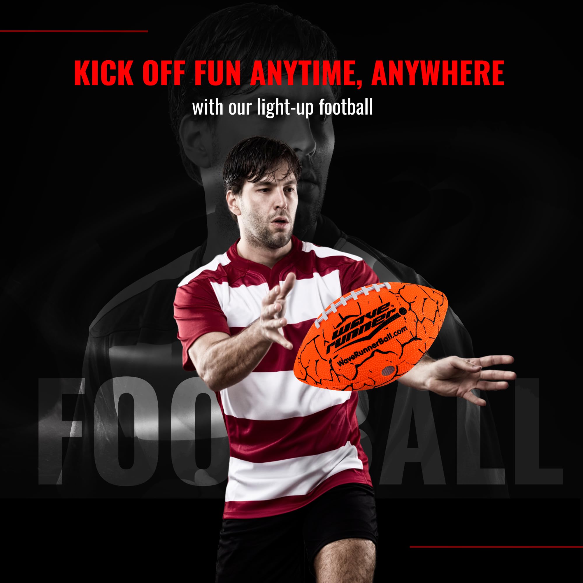 Wave Runner LED glow football with pump included for quick setup
