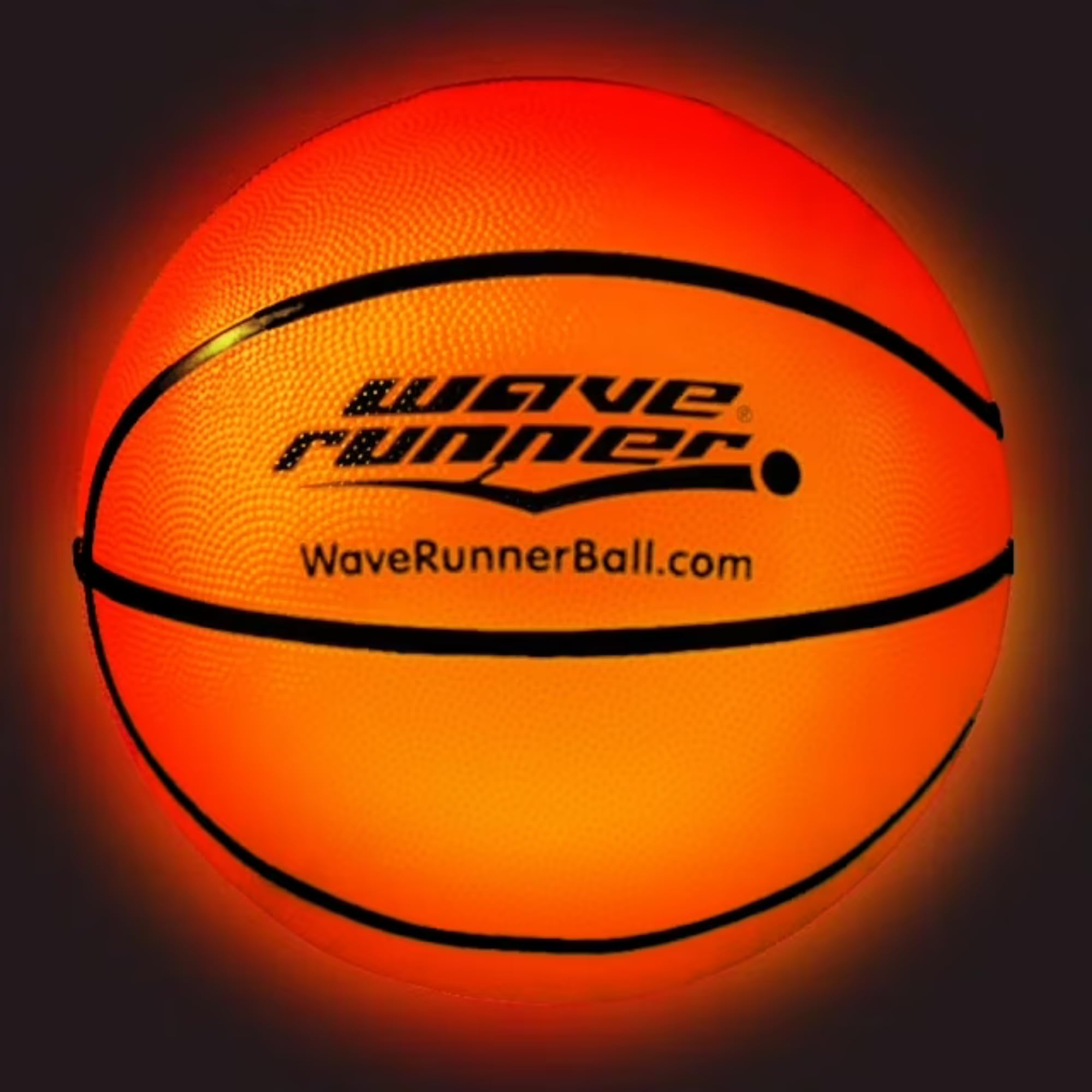 Wave Runner glow-on-bounce basketball lights up with every dribble for nighttime play