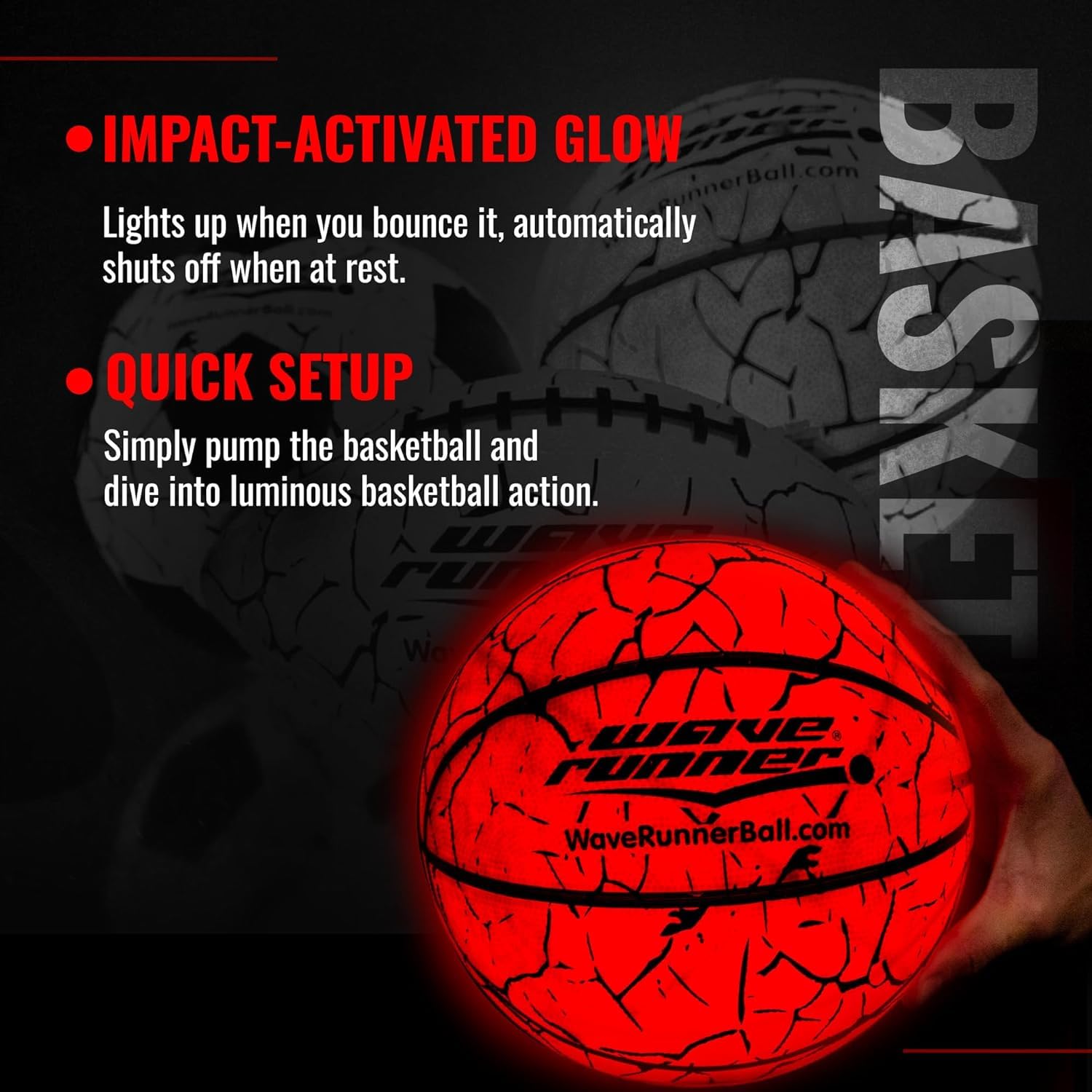 Wave Runner night play illuminates the court for easy visibility.