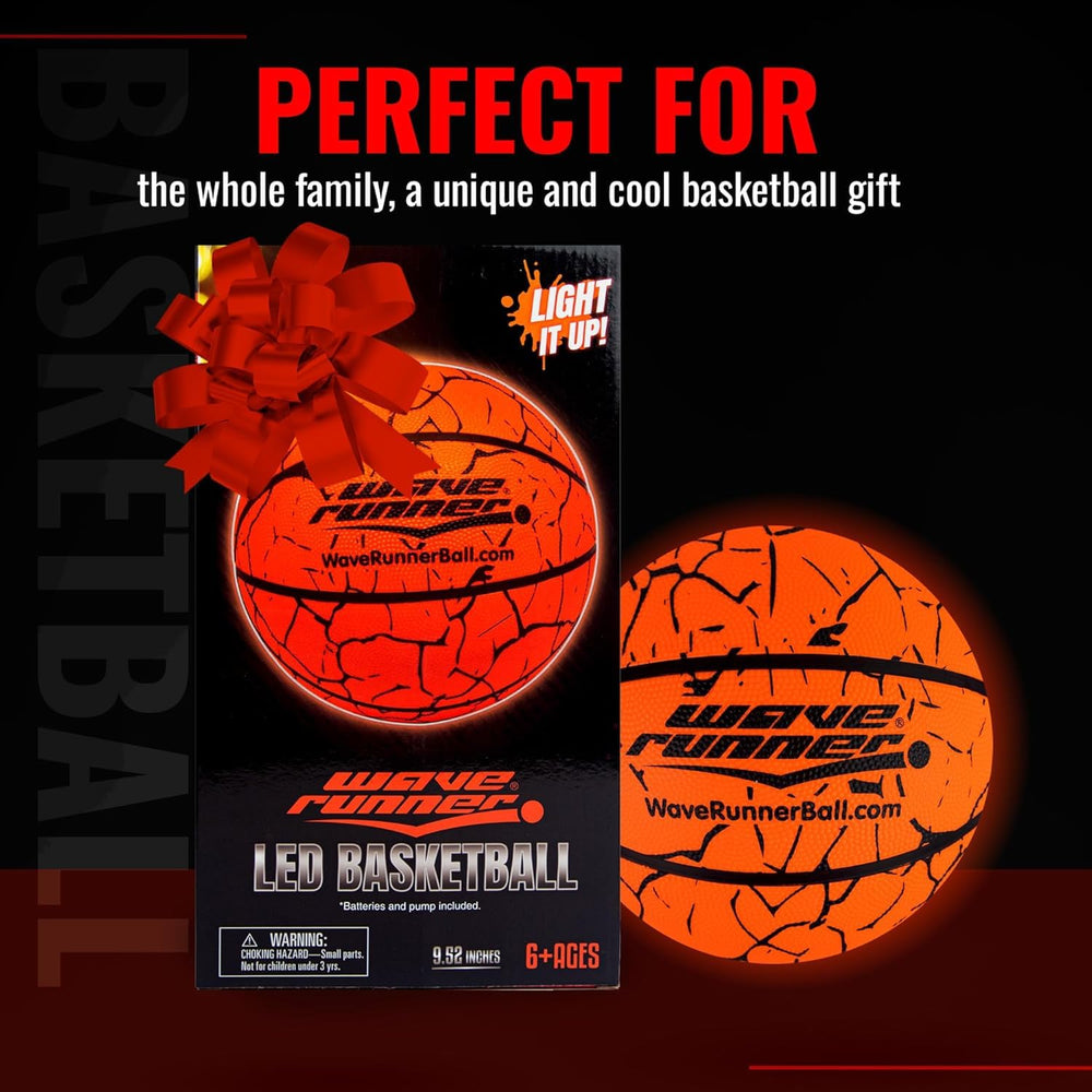 Teen-friendly glow basketball makes outdoor hoops more exciting.