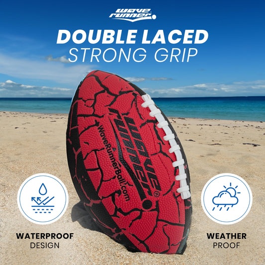 Wave Runner waterproof football in water with kids, ideal for pool or beach play