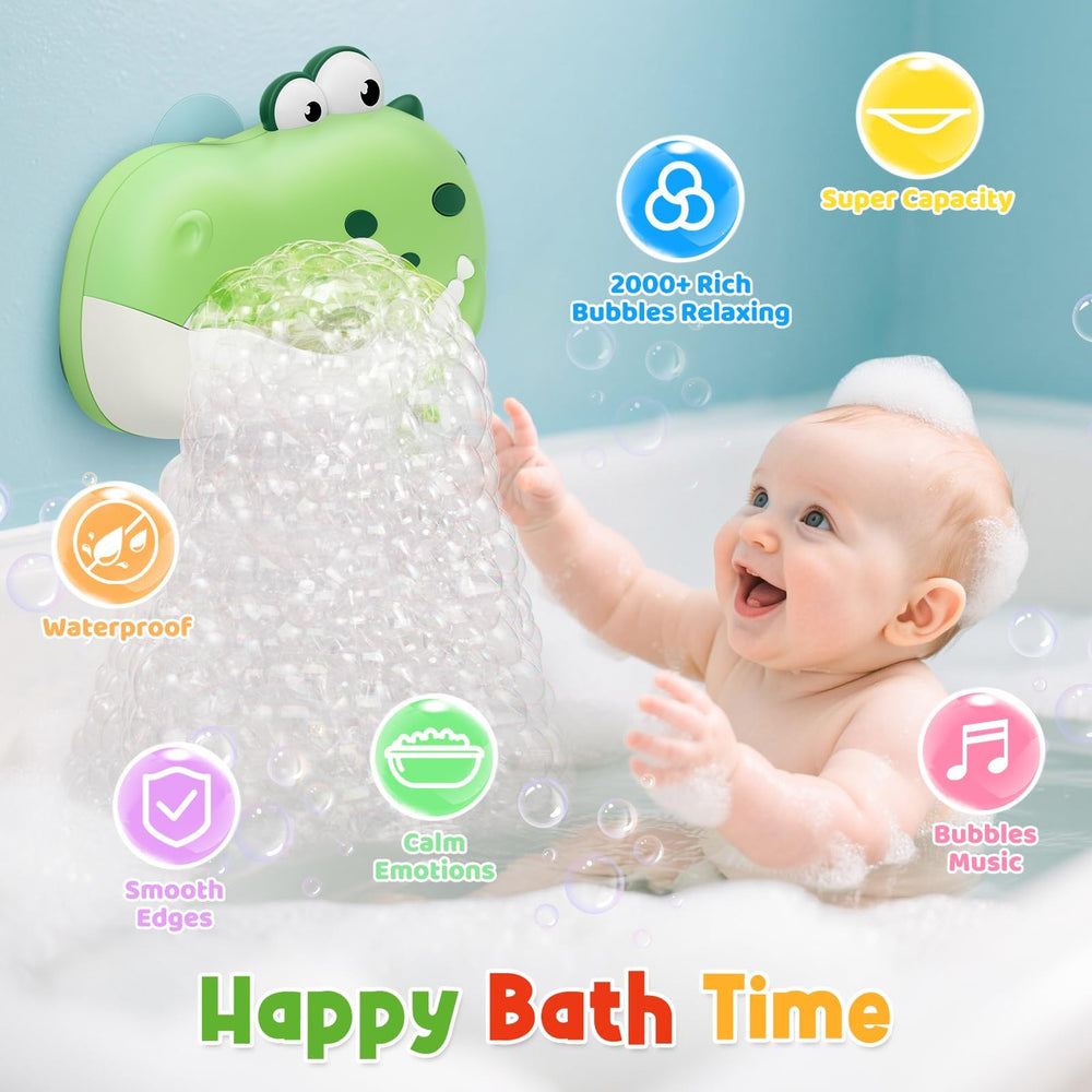 WAVISA green bath toy with strong suction cups for secure wall mounting.