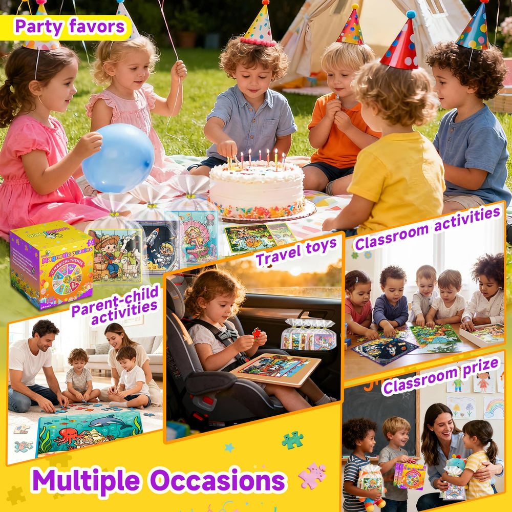 WAWIBEE magnetic puzzle animals theme encourages imaginative play and steady hands during quiet time.