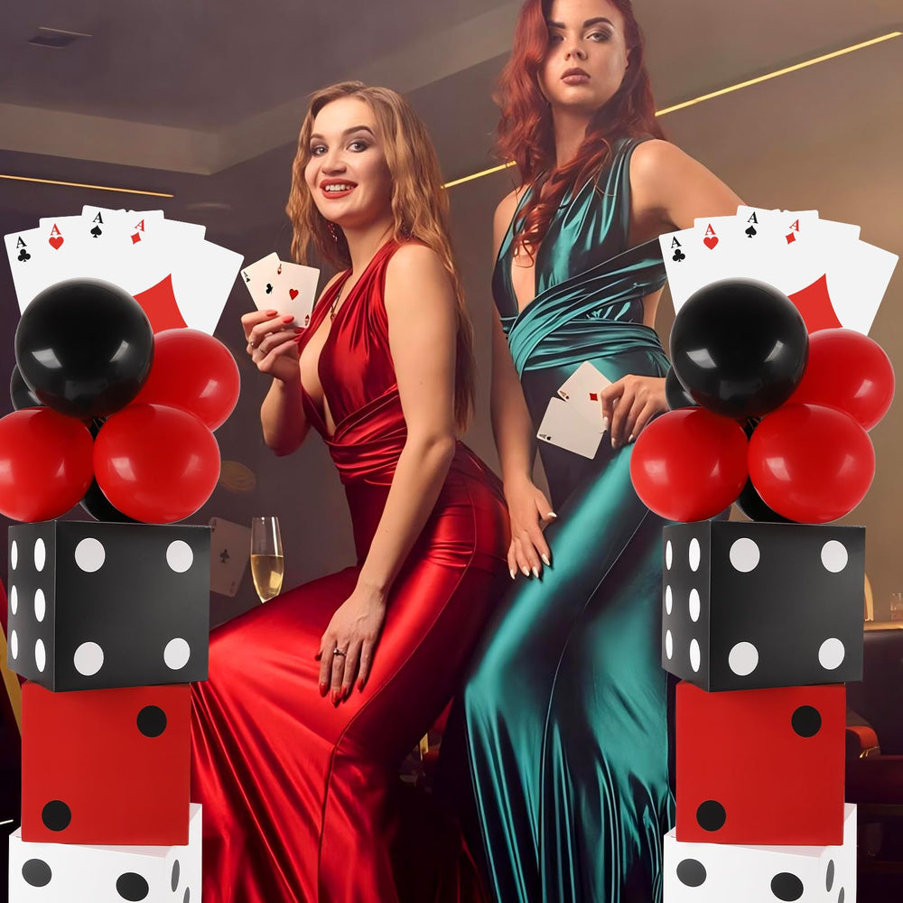 WAYASDCU casino theme decor set creates bold setup for party and photo backdrop.