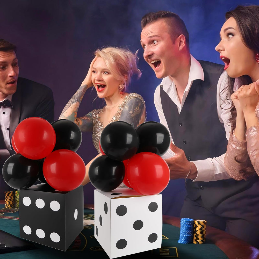 WAYASDCU poker party decor elements enhance lively casino atmosphere.