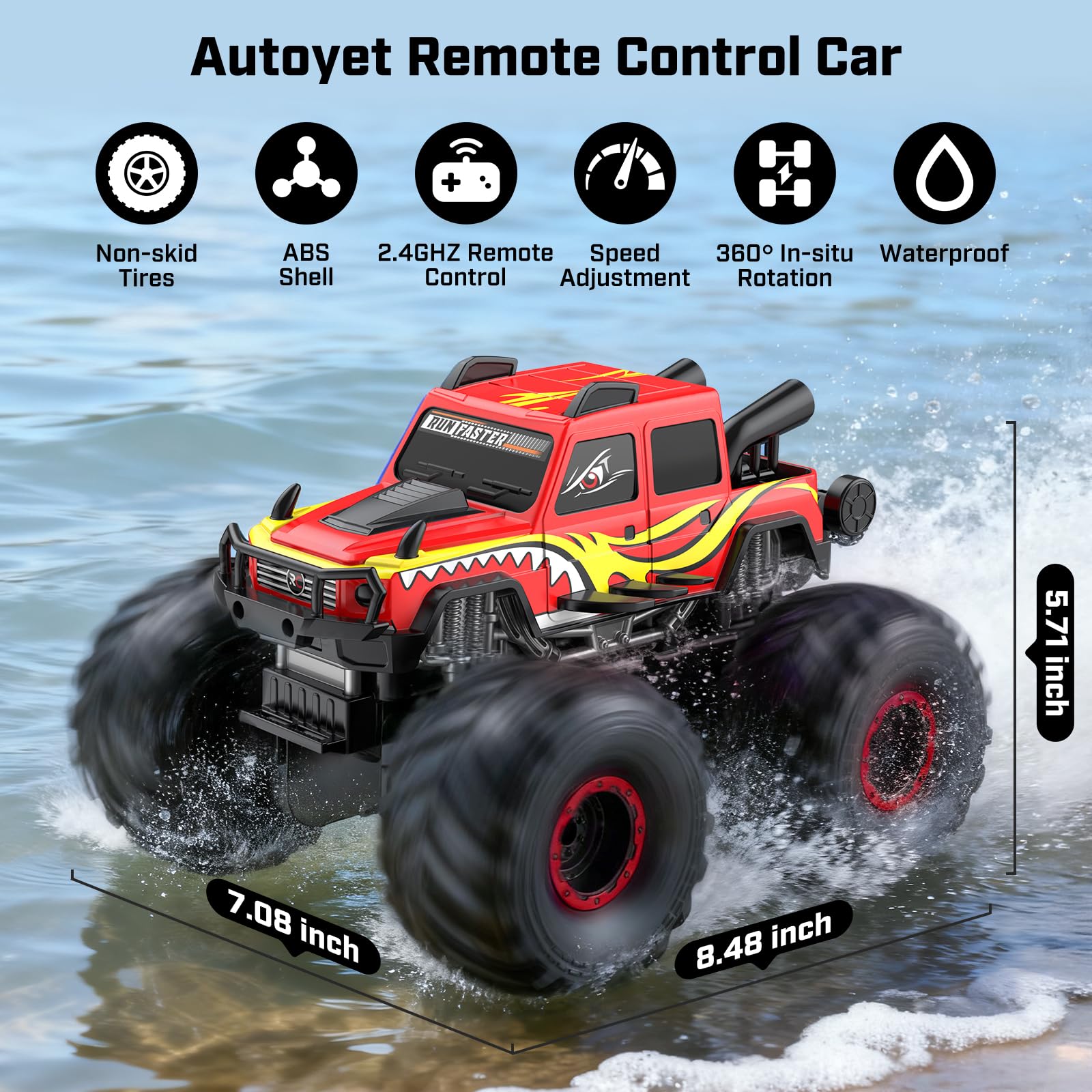 WayEee all-terrain tires grip grass, sand, and snow