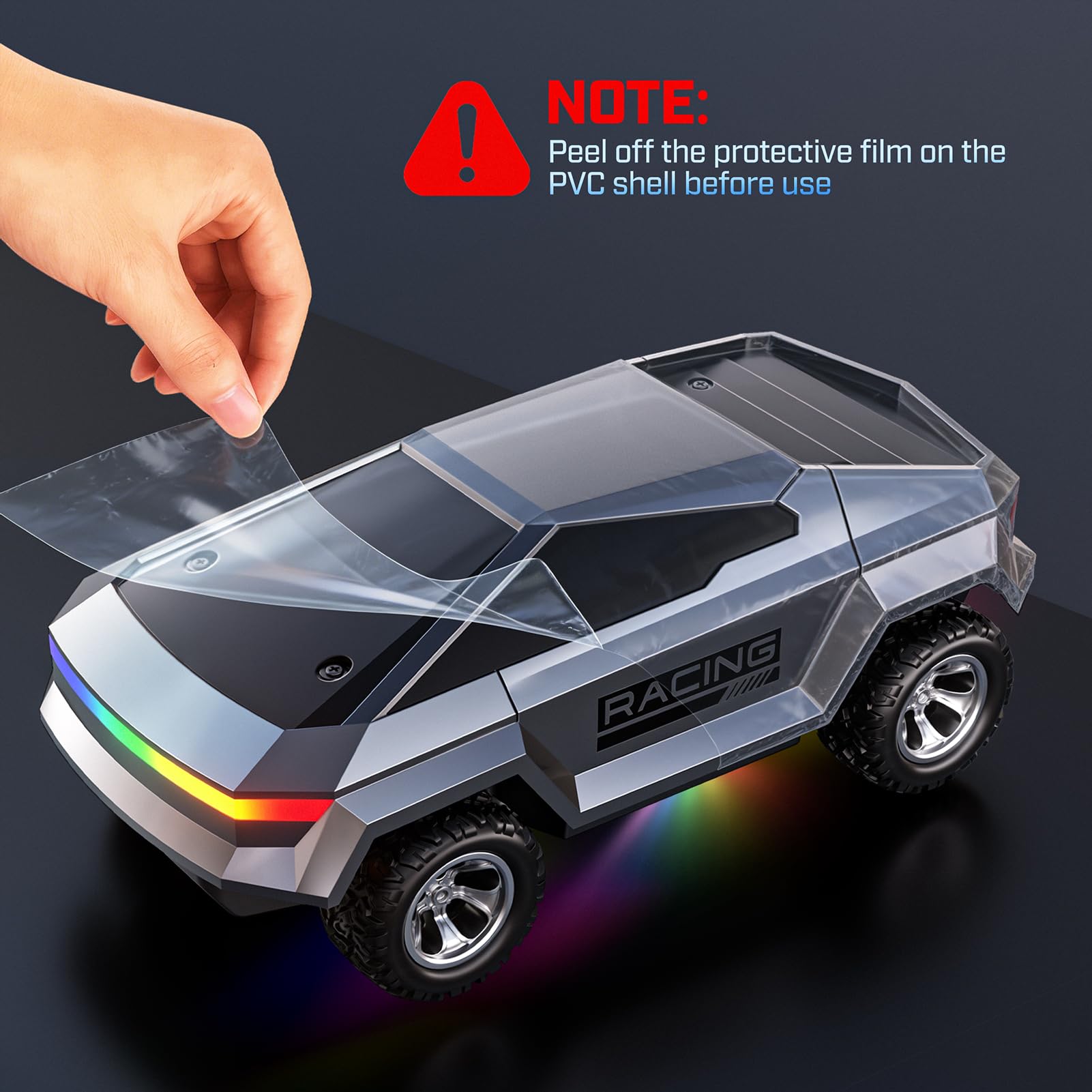 WayEee Cyber RC Truck packaging is ready for gifting.