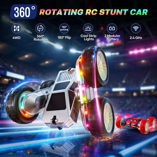 WayEee RC car with dual battery modules for extended playtime up to 60 minutes.