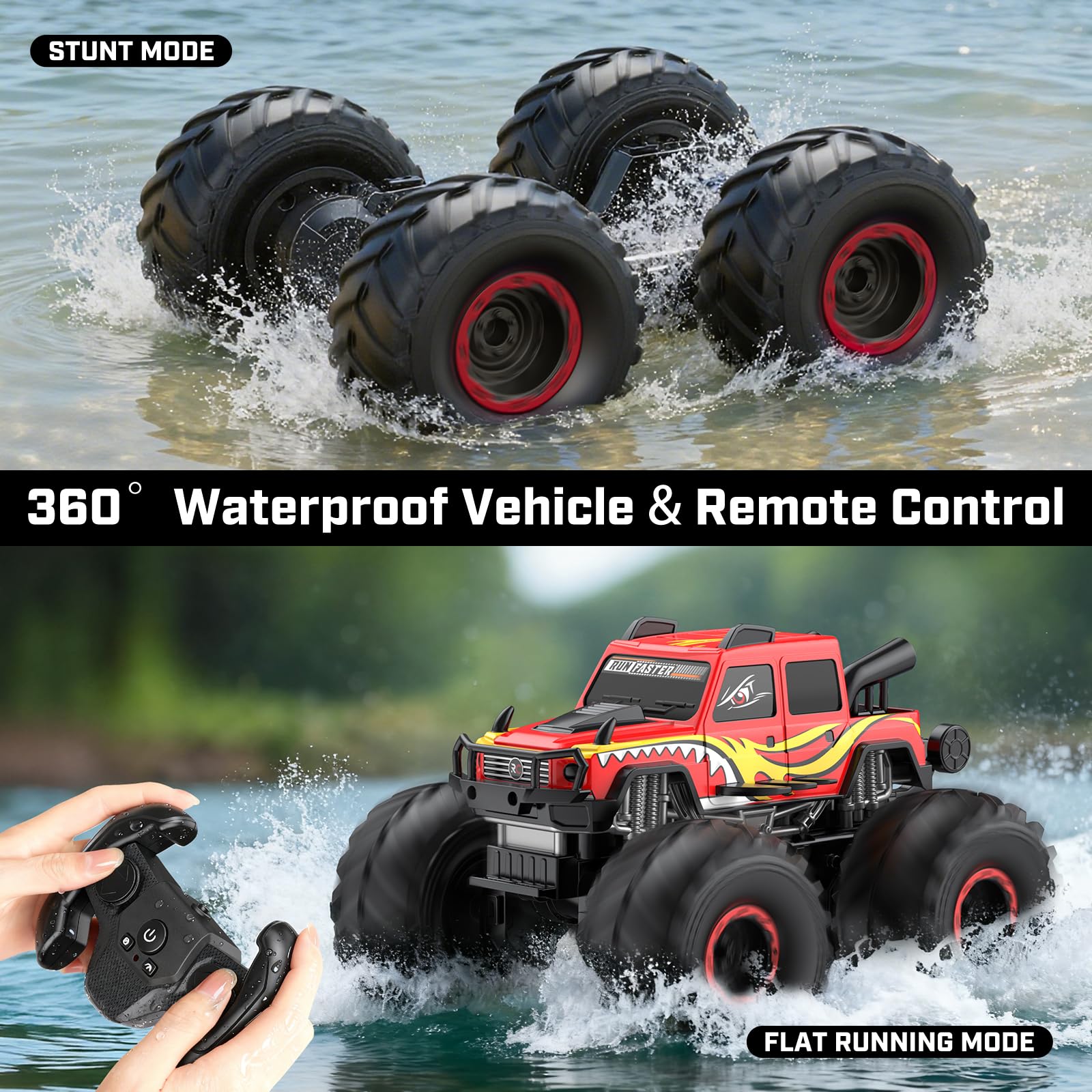 WayEee monster truck with dual lithium batteries for longer fun