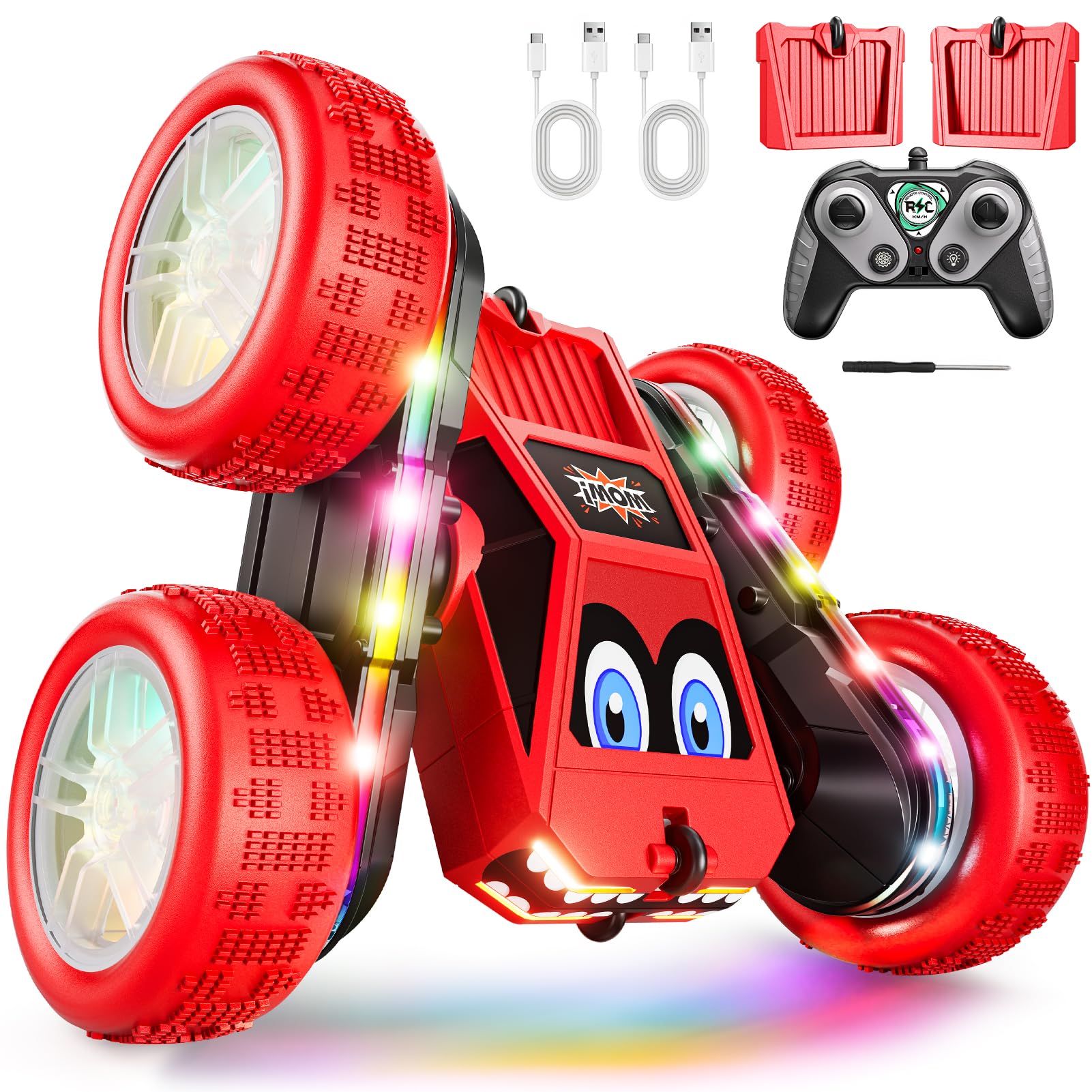 WayEee remote control car with 360° flips for all-terrain play.