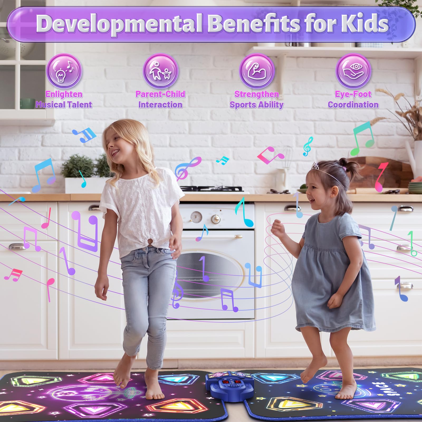 Waykee Dance Mat Bluetooth mode enables easy wireless connection.