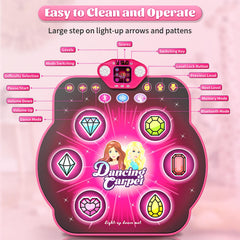 WAYKEE Dance Mat Bluetooth connectivity supports music-powered dancing.