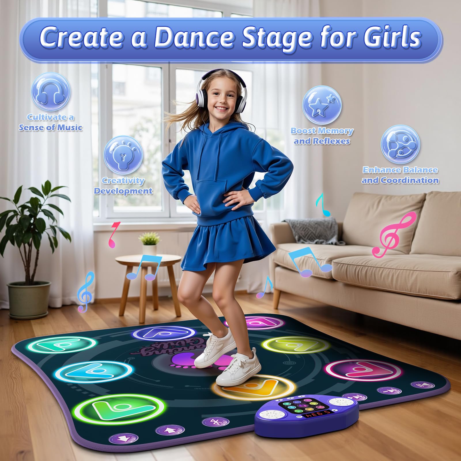 WAYKEE Dance Mat uses BPA-free PVC for safe, durable play