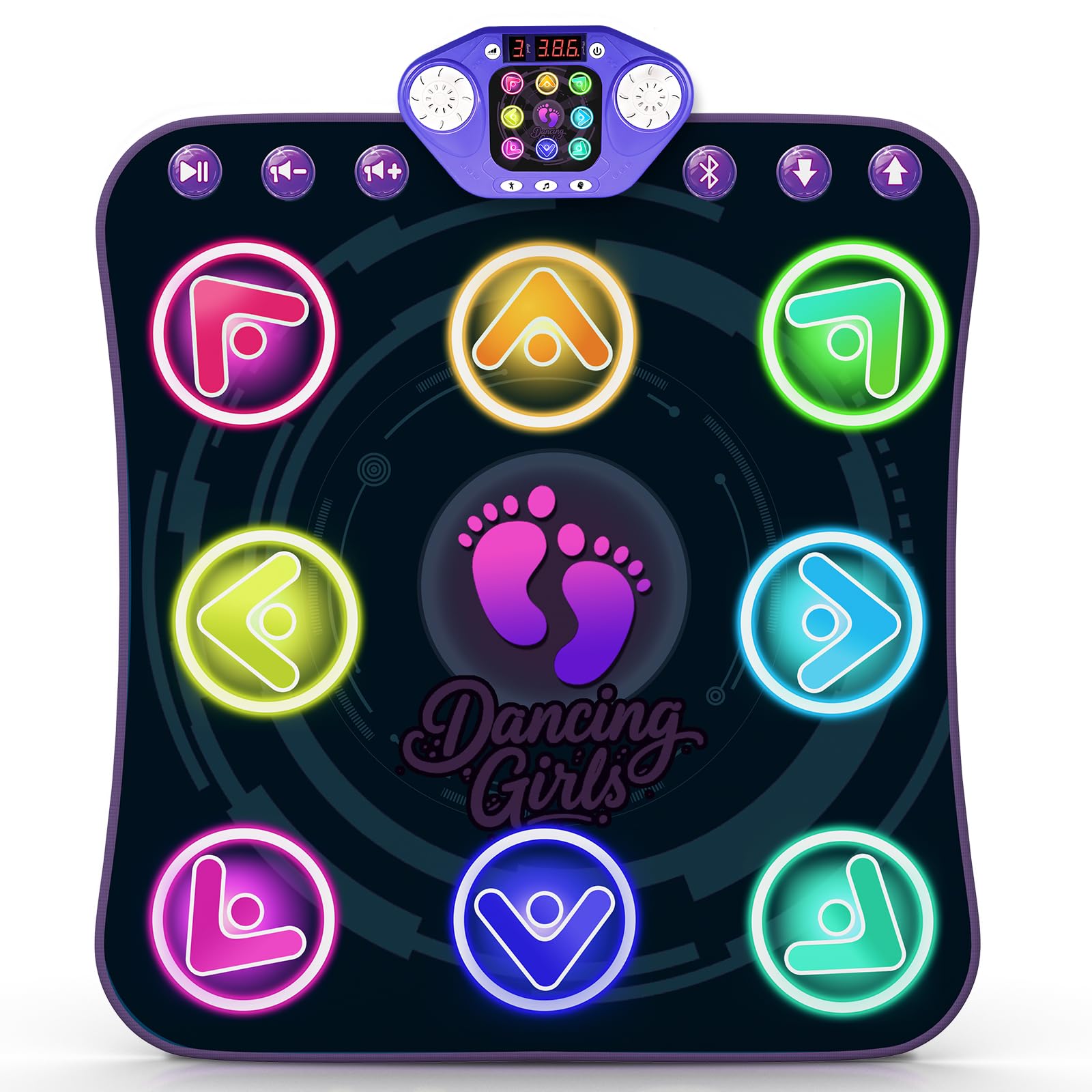 WAYKEE Dance Mat runs on 4 AA batteries for portability