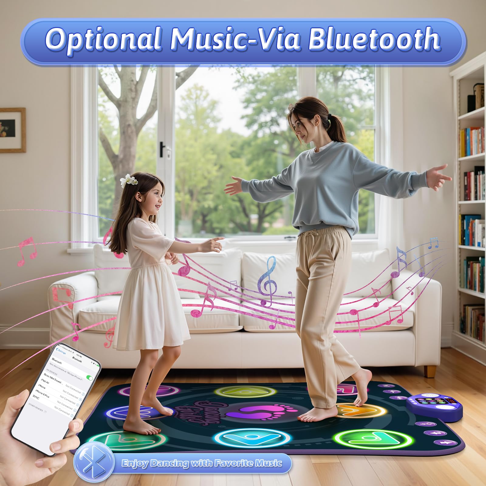 WAYKEE Dance Mat is non-slip for steady dancing
