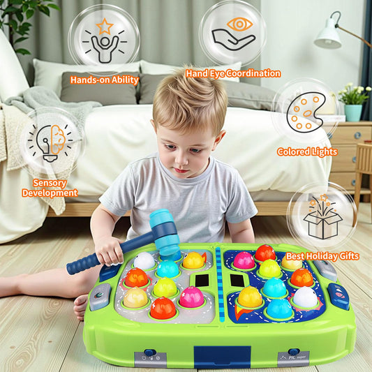 WAYKEE Whack a Game Mole soft hammers enable safe, supervised whacking.