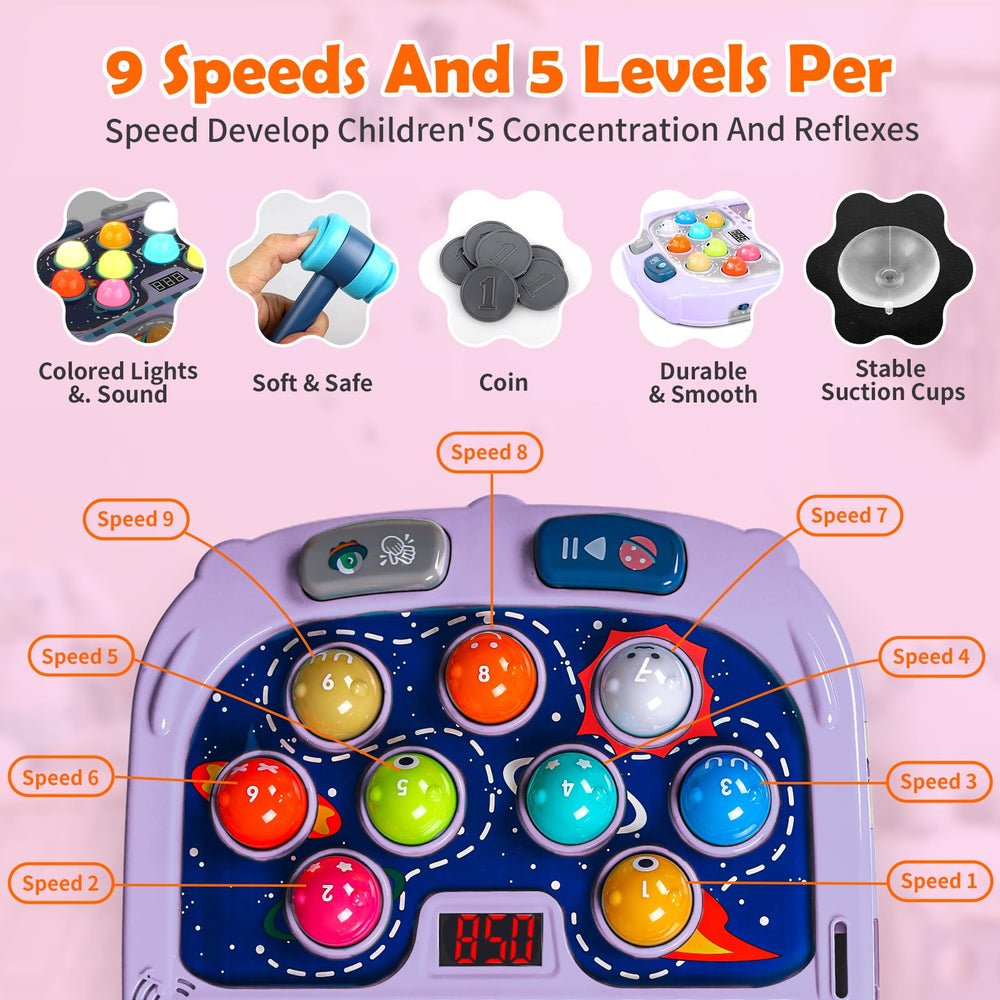 WAYKEE Whack a Game Mole lights and sounds enhance play immersion