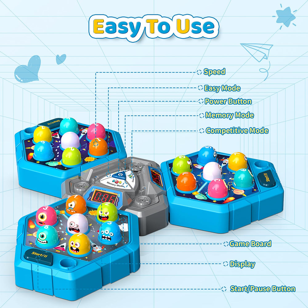 WAYKEE Whack a Mole safety soft tips protect little hands and surfaces
