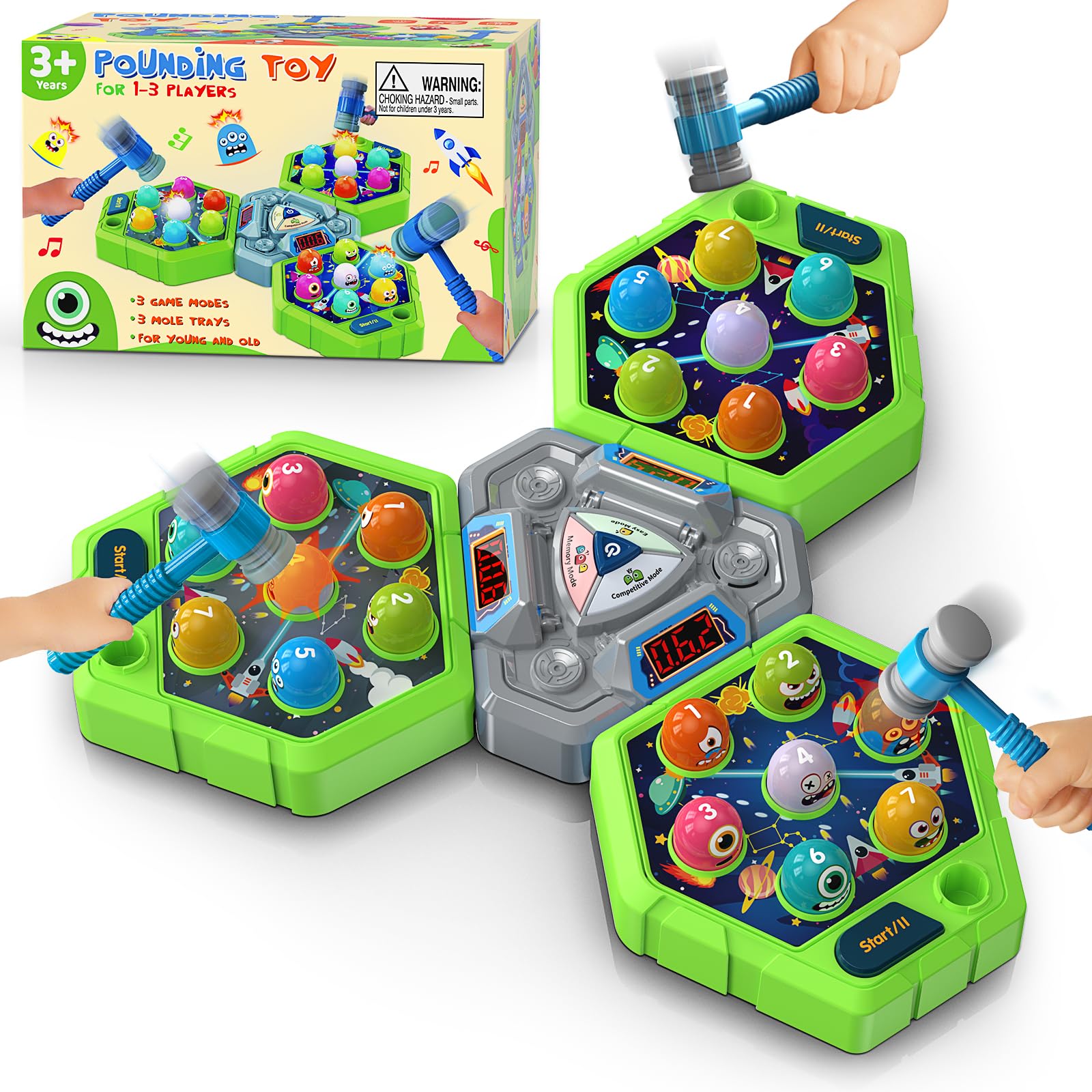 WAYKEE Whack Game Mole play area for multiplayer fun and active play