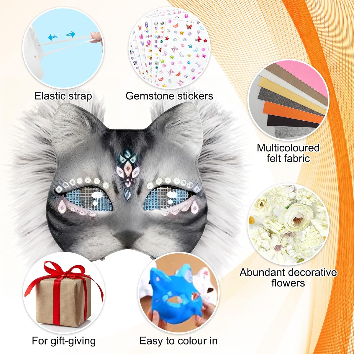 WAYNHUI Therian mask kit complete kit supports Halloween or cosplay crafting.
