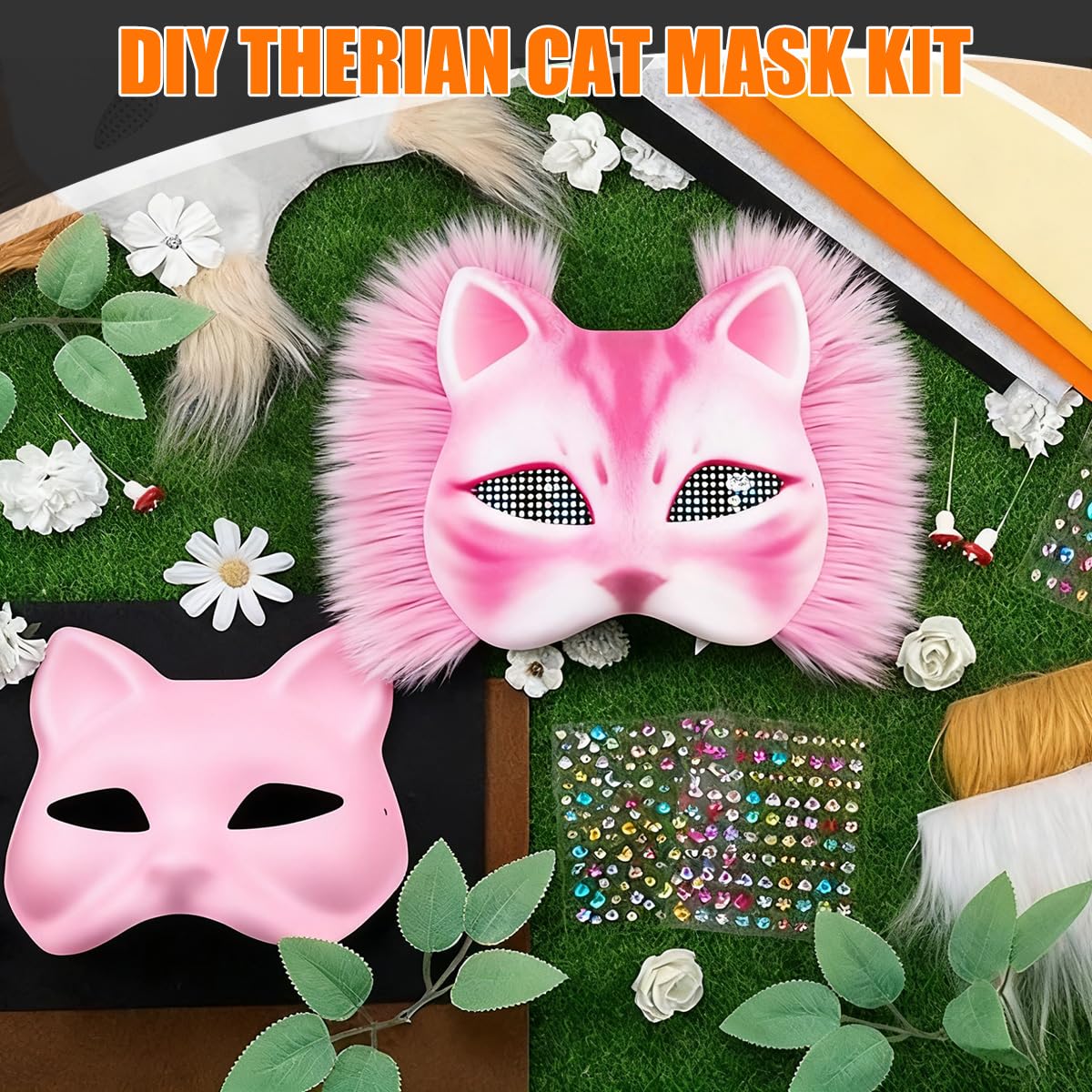 WAYNHUI Therian mask kit faux fur strips deliver soft, realistic design.