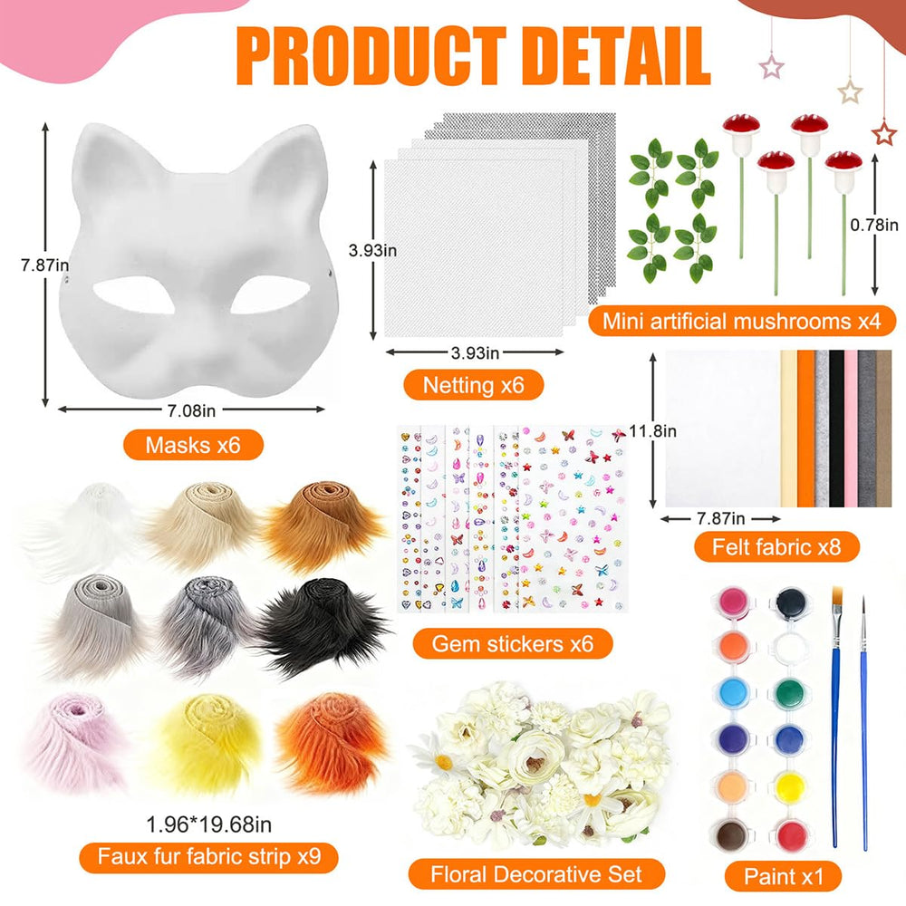 WAYNHUI Therian mask kit felt fabric sheets add color and comfort.