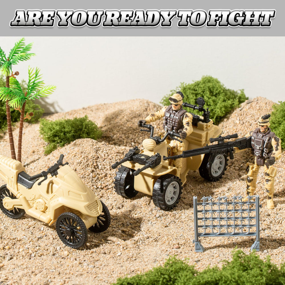 Wbzle army tree and protective net enrich realistic battlefield scenery.