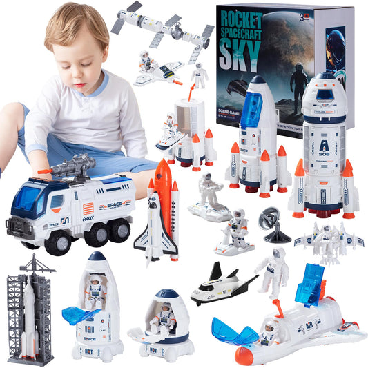 Wbzle space rocket with light and sound enhances imaginative play