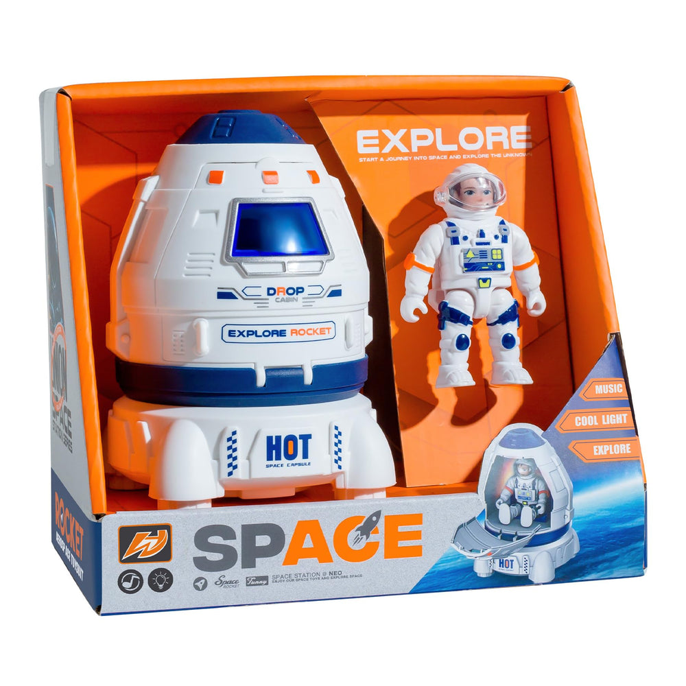 Wbzle Space Ship Toy capsule hatch opens for interactive exploration.