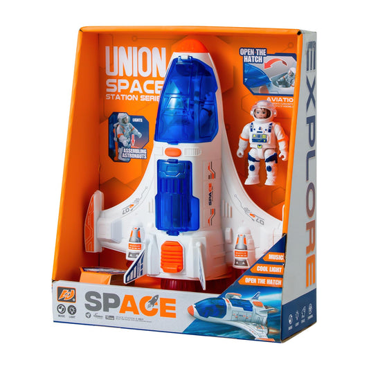 Wbzle Spaceship Shuttle Toy with Astronaut Figure for imaginative space play.